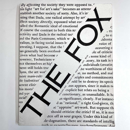 95 - 'The Fox,' volume one, number one, New York, 1975. Founded by members of the New York Art & Language... 