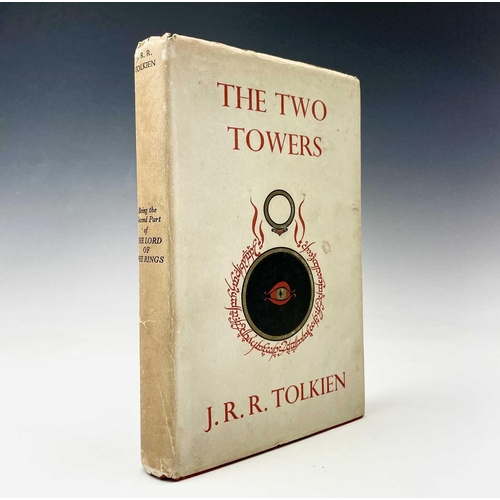 98 - J. R. R. TOLKIEN. 'The Two Towers,' fifth impression, unclipped dj, original cloth, staining to spin... 