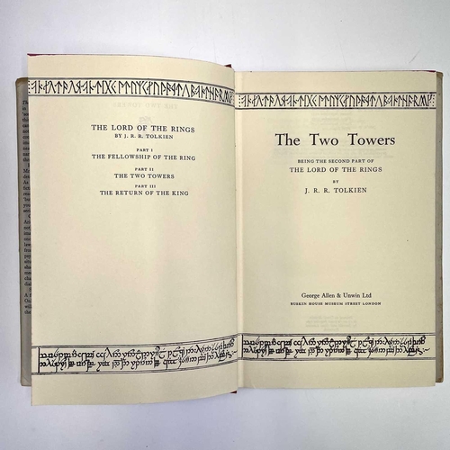 98 - J. R. R. TOLKIEN. 'The Two Towers,' fifth impression, unclipped dj, original cloth, staining to spin... 