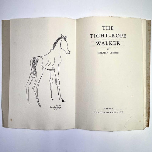 99 - GUIDO MORRIS. 'The Tight-Rope Walker,' by Norman Levine, frontispiece by Sven Berlin, foxing to card... 