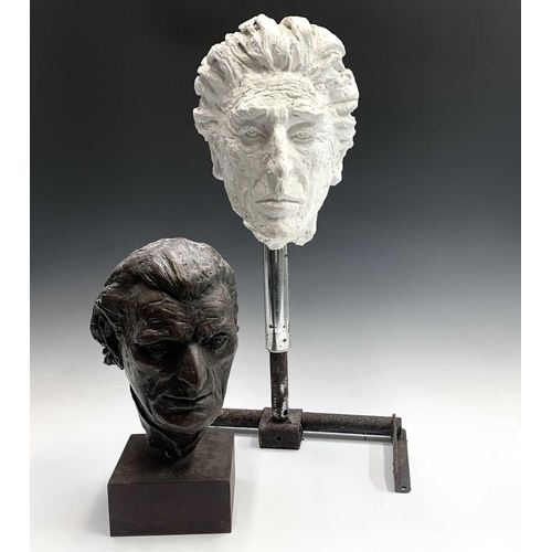 109 - Alec WILES (1924-2021) plaster sculpture portrait bust together with a cold cast bronze portrait bus... 