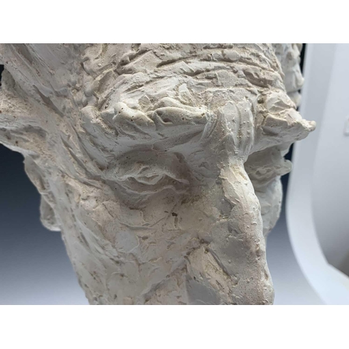 109 - Alec WILES (1924-2021) plaster sculpture portrait bust together with a cold cast bronze portrait bus... 