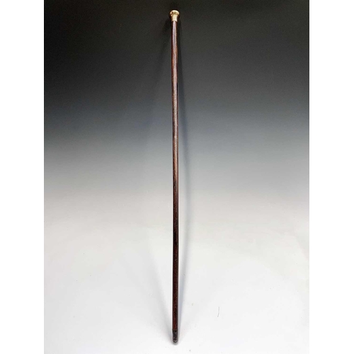 134 - A gentleman's cane, with engraved 9ct gold handle, length 89cm.