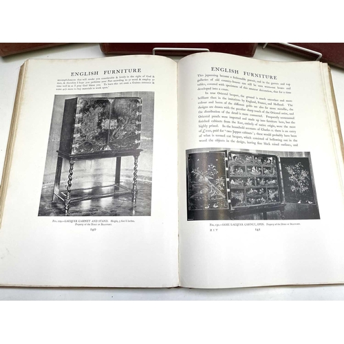 144 - Percy Macquoid, four copies of 'The Age of Furniture', Oak, Walnut, Mahogany and Satinwood (4 volume... 