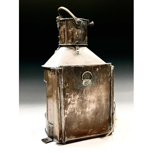 178 - A copper ships lantern with brass fittings stamped Alderson & Gyde Birmingham 1944, inscribed plaque... 