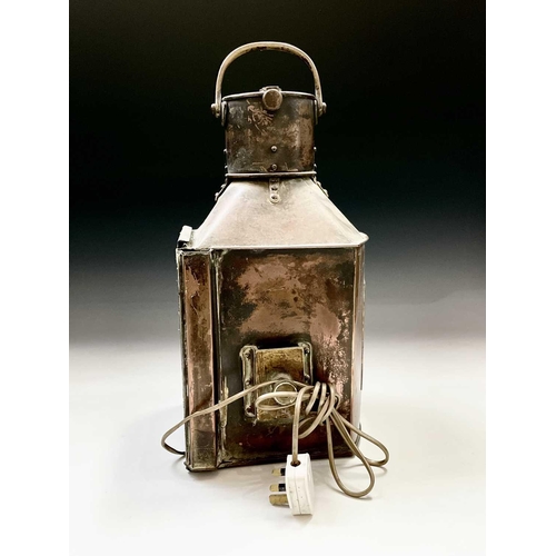 178 - A copper ships lantern with brass fittings stamped Alderson & Gyde Birmingham 1944, inscribed plaque... 