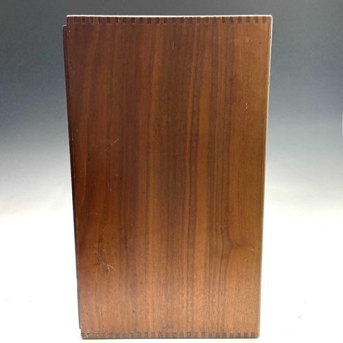 352 - An Art Deco walnut radiogram case, formerly housing a Pye radio, width 41.5cm.