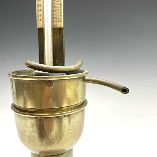 43 - A Field's patent brass hydrometer, with adjustable scale and fitted base, height 40cm, together with... 