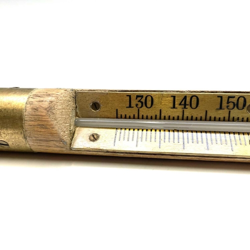 43 - A Field's patent brass hydrometer, with adjustable scale and fitted base, height 40cm, together with... 