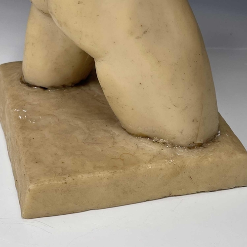 84 - Alec WILES (1924-2021) Male nude Signed Hard ivory gypsum. Height 26cm.