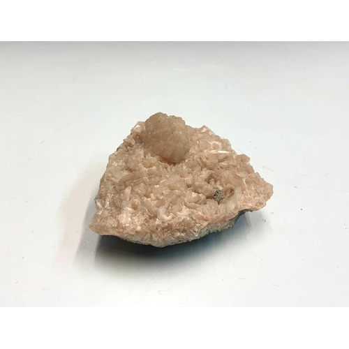 98 - An interesting collection of eight identified mineral specimens comprising, mica schist, stilbite, b... 