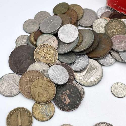 10 - Great Britain and World Silver and other Coins. A box containing a quantity of coins, but noted: A 1... 