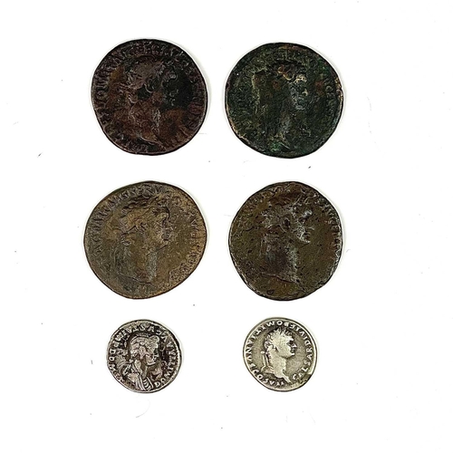 113 - Roman Empire - Domitian/Domitia 81-96 AD. 6 coins - including 2 silver. From same collection as prev... 