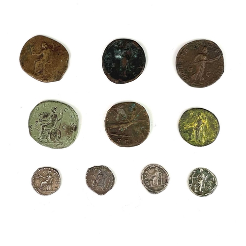 117 - Roman Empire - Marcus Aurelius/Faustina Junior/Lucius Verus/Lucilla 161-180 AD. 10 coins including 4... 