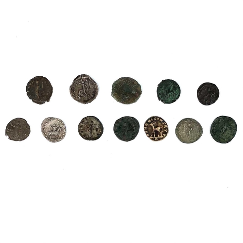 125 - Roman Empire - Gallienus/Salonina/Valerian II/Postumus/Victorinus 253-270 AD. 12 coins including 3 s... 