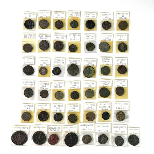 127 - Roman Empire West 284-423 AD. 43 coins from same collection as previous lots. Includes illustrations... 