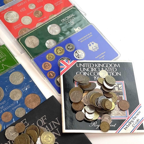 135 - Proof and Uncirculated Coin Sets. Containing: G.B Royal Mint Proof 1982 and 1983 sets, Royal Mint un... 