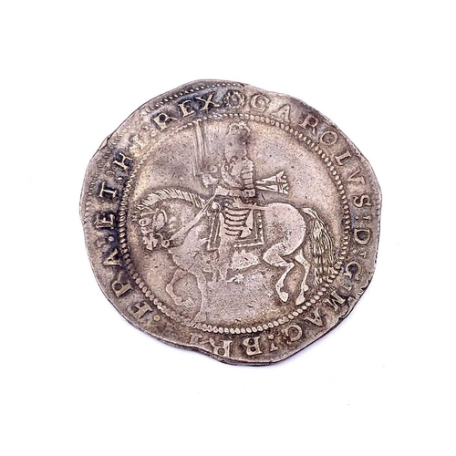 146 - Charles I Crown, Truro Mint (Cornish interest). 1642-33 MM Rose, nice grade - good detail.