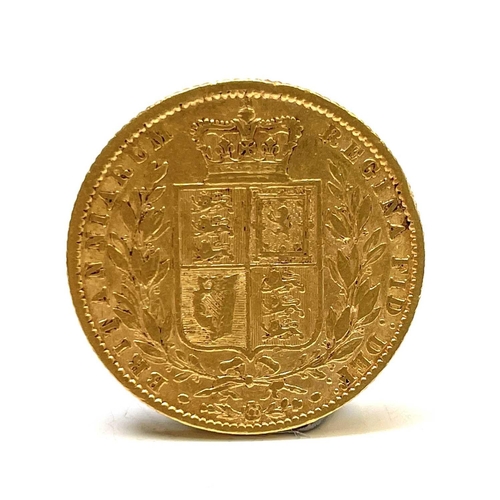 148 - Victorian Shield Back Sovereign. An 1860 Shield Back Sovereign.