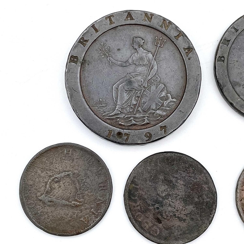 20 - Great Britain Copper Coinage (x14). A mixed lot of 14 coins. Noted a reasonable 1797 2d cartwheel co... 