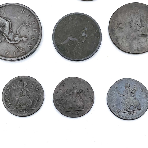 20 - Great Britain Copper Coinage (x14). A mixed lot of 14 coins. Noted a reasonable 1797 2d cartwheel co... 