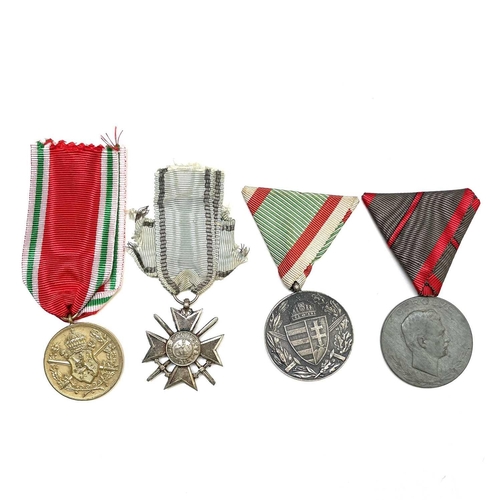 218 - WWI Medals. Austria/Hungary Medal for Wounded, Bulgaria War Medal and Soldiers Cross for Bravery 3rd... 