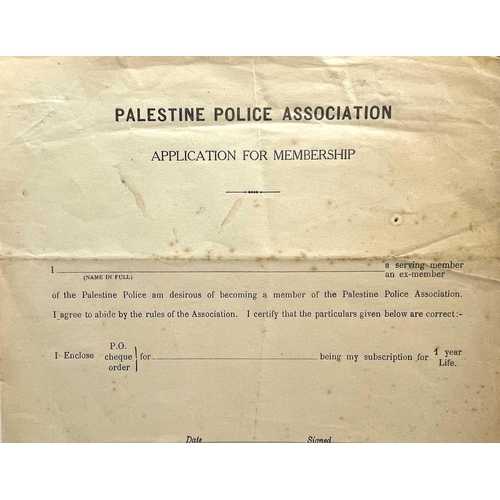 237 - Palestine Police (Pre 1948 Israel) Interest - Paper Ephemera. Lot comprises a selection of unusual s... 