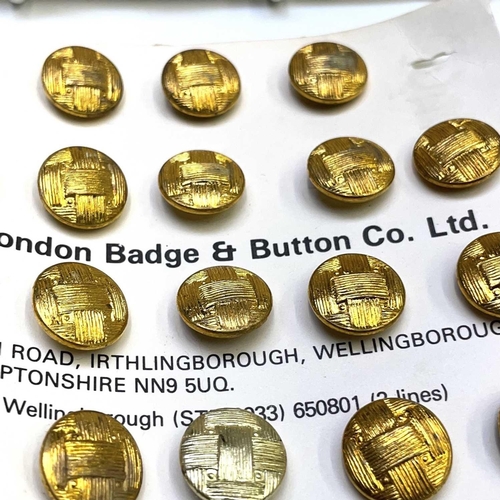 245 - Buttons. Military, clubs, decorative including enamelled, mostly new on The London Badge & Button Co... 