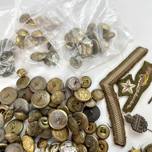 249 - Mixed Military and Transport Badges and Buttons. Comprising: Various military cap badges including E... 