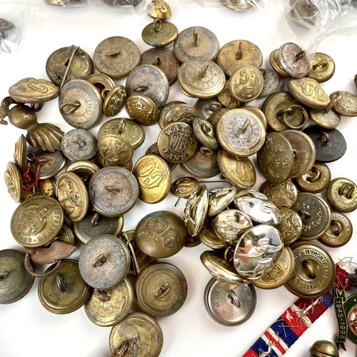 249 - Mixed Military and Transport Badges and Buttons. Comprising: Various military cap badges including E... 