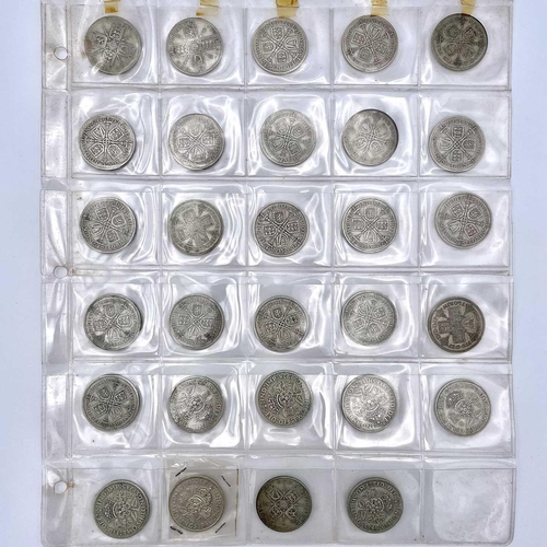 25 - Great Britain Two Shillings pre 1947 Silver and later. Comprising £5.10 of pre 1947 silver florins i... 