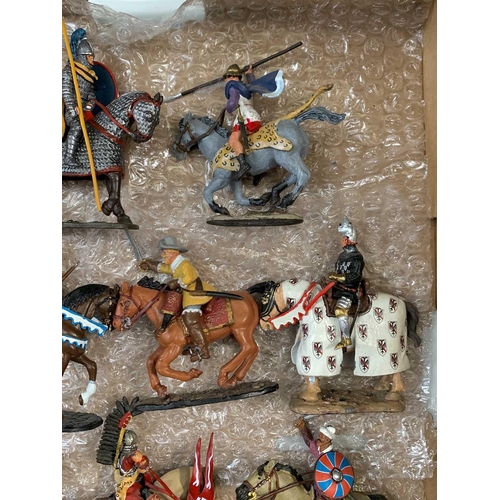 257 - Cavalry Through The Ages - A box containing 24 lead mounted Delprado Cavalry figures from 2nd Centur... 