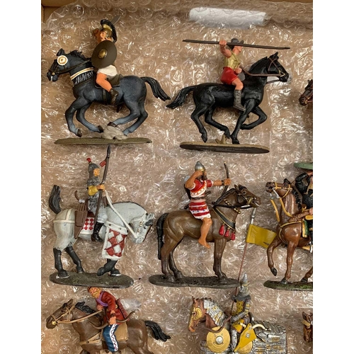 257 - Cavalry Through The Ages - A box containing 24 lead mounted Delprado Cavalry figures from 2nd Centur... 