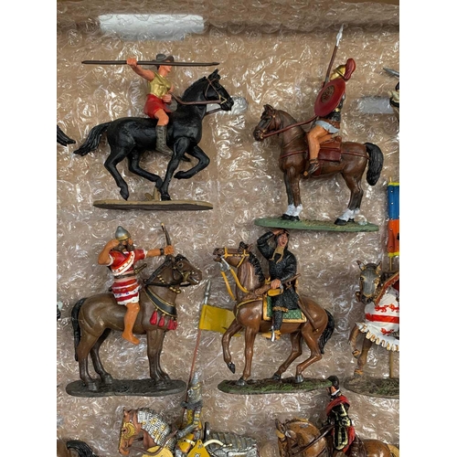 257 - Cavalry Through The Ages - A box containing 24 lead mounted Delprado Cavalry figures from 2nd Centur... 