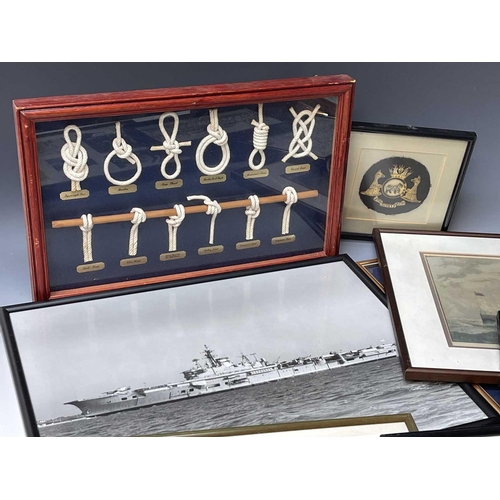 259 - Military - Royal Navy Ark Royal and other Naval Interest. Comprising 7 framed pictures relating to H... 