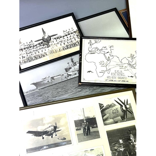 259 - Military - Royal Navy Ark Royal and other Naval Interest. Comprising 7 framed pictures relating to H... 