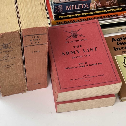 262 - Military Reference Books. Three boxes containing approximately 40 volumes: Box 1: 6 volumes of The A... 