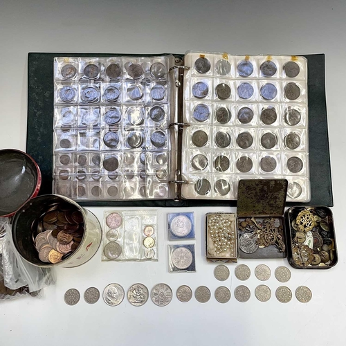 28 - Great Britain pre 1920 Silver Coinage, pre Decimal Coinage and Military Badges and Buttons. Comprisi... 