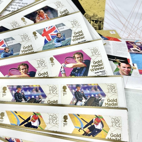 302 - Great Britain 2012 Gold Medal Winners Miniature Sheet Mint Stamps. Lot comprises 29 different sheets... 