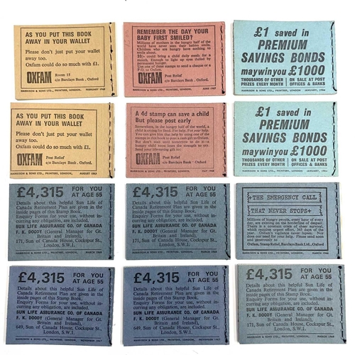 337 - G.B Pre-Decimal Booklets. 1960's stamp booklets 4/6d L69P x 2, L71P x 3, L63. 5/- H42 x 2. 6/- Q25P ... 