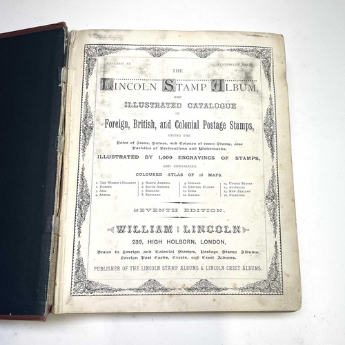 348 - Pre 1890's Lincoln GB / Empire / World Album. An original unpicked album with stamps affixed by gum ... 