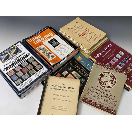 364 - Stamp Exhibition and Quality Auction Stamp Catalogues. A large box containing a quantity of auction ... 