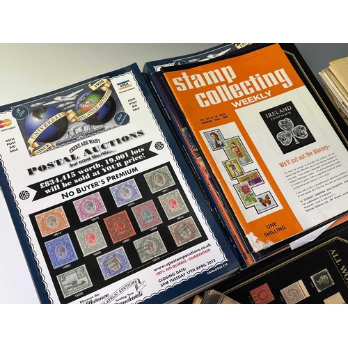 364 - Stamp Exhibition and Quality Auction Stamp Catalogues. A large box containing a quantity of auction ... 