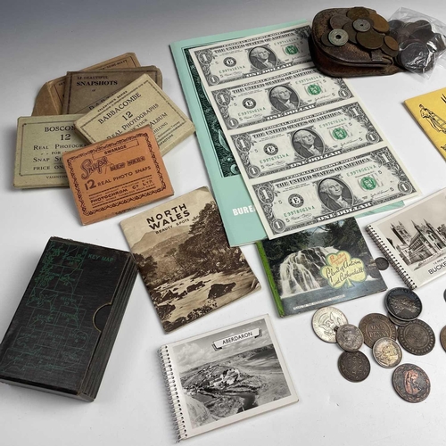 38 - Coins, Banknotes, Maps, etc. Comprising an India 1915 1 Rupee, Canada 25c 1914, USA 1964 1/2 dollar ... 