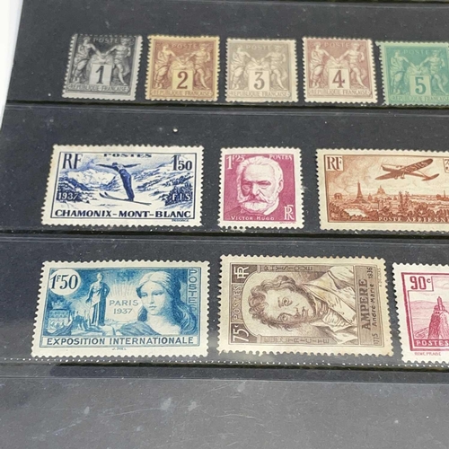 387 - Mint France 1876 to 1930's. Comprising a stockcard of mounted mint definitives and commemoratives fr... 