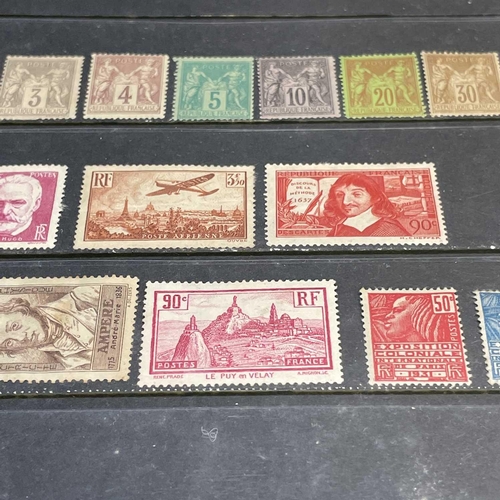 387 - Mint France 1876 to 1930's. Comprising a stockcard of mounted mint definitives and commemoratives fr... 