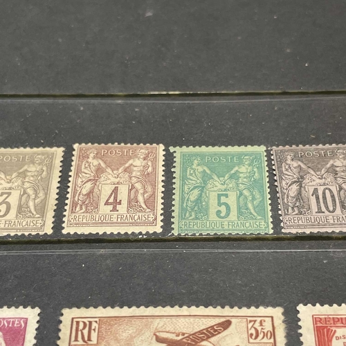 387 - Mint France 1876 to 1930's. Comprising a stockcard of mounted mint definitives and commemoratives fr... 