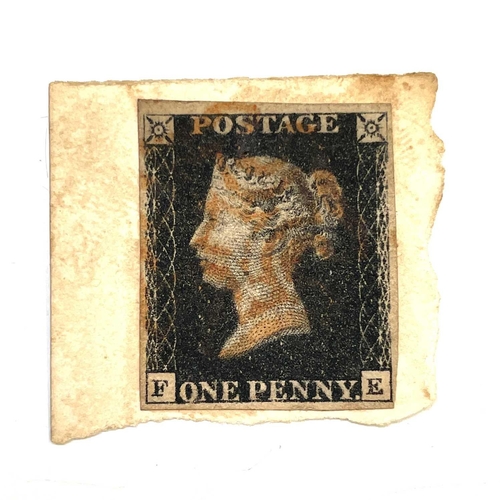 399 - 1840 1d Black. A 4 margin 1d black with an indistinct red Maltese Cross cancellation.