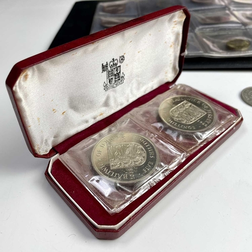 45 - Jersey Coinage. Comprising 1977 Silver Jubilee silver proof coins (x2) and a 1981 Bicentenary of Bat... 