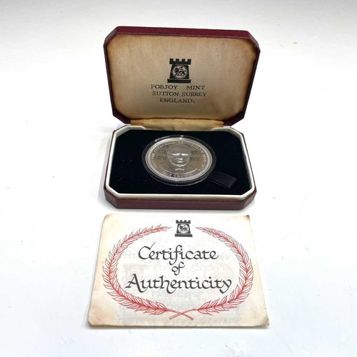 46 - Isle of Man Coinage. Comprising 6 silver proof boxed crown coins: 1974 Winston Churchill Centenary, ... 